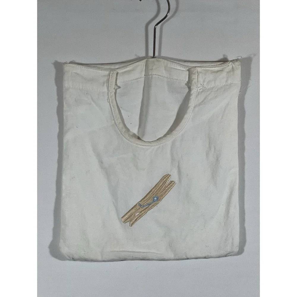 Whitmor Clothespin Bag Vintage Embroidered Cottagecore Farmhouse Laundry